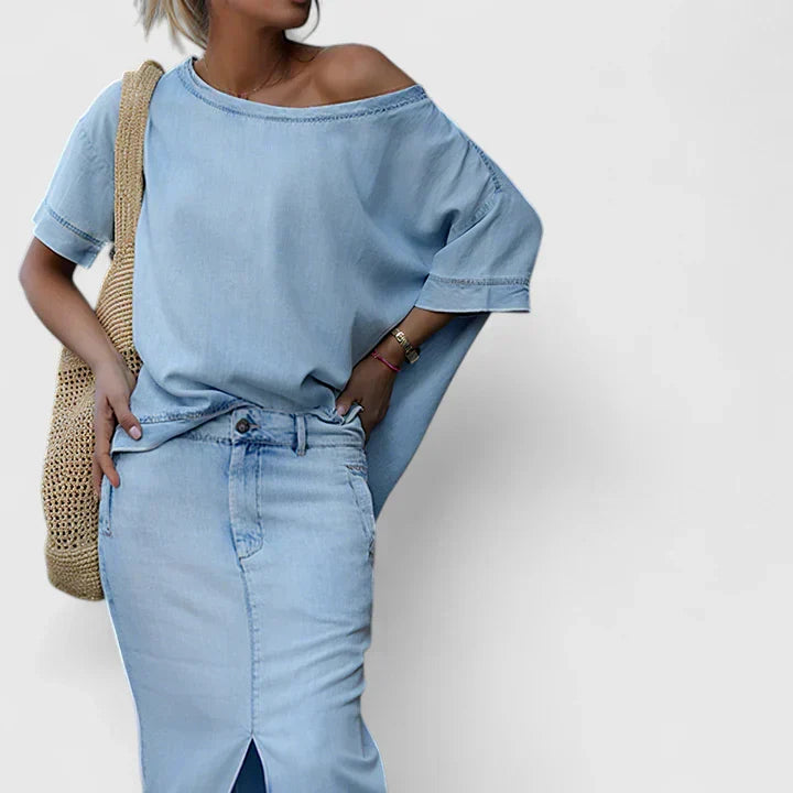 Denim Women's Top – Flattering Silhouette
