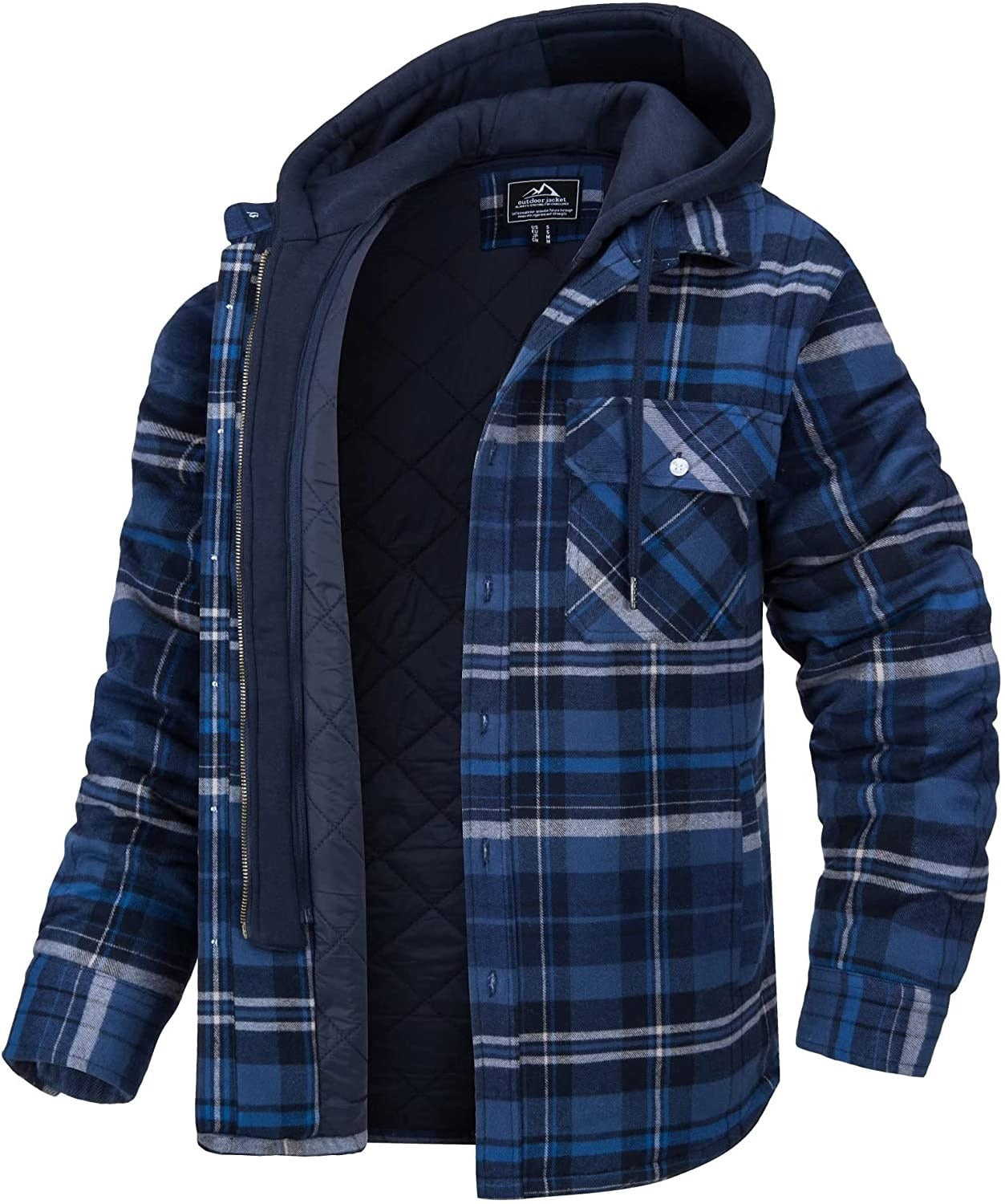 Jared Plaid Jacket Men – Warm Lining & Hood for a Trendy Spring Look