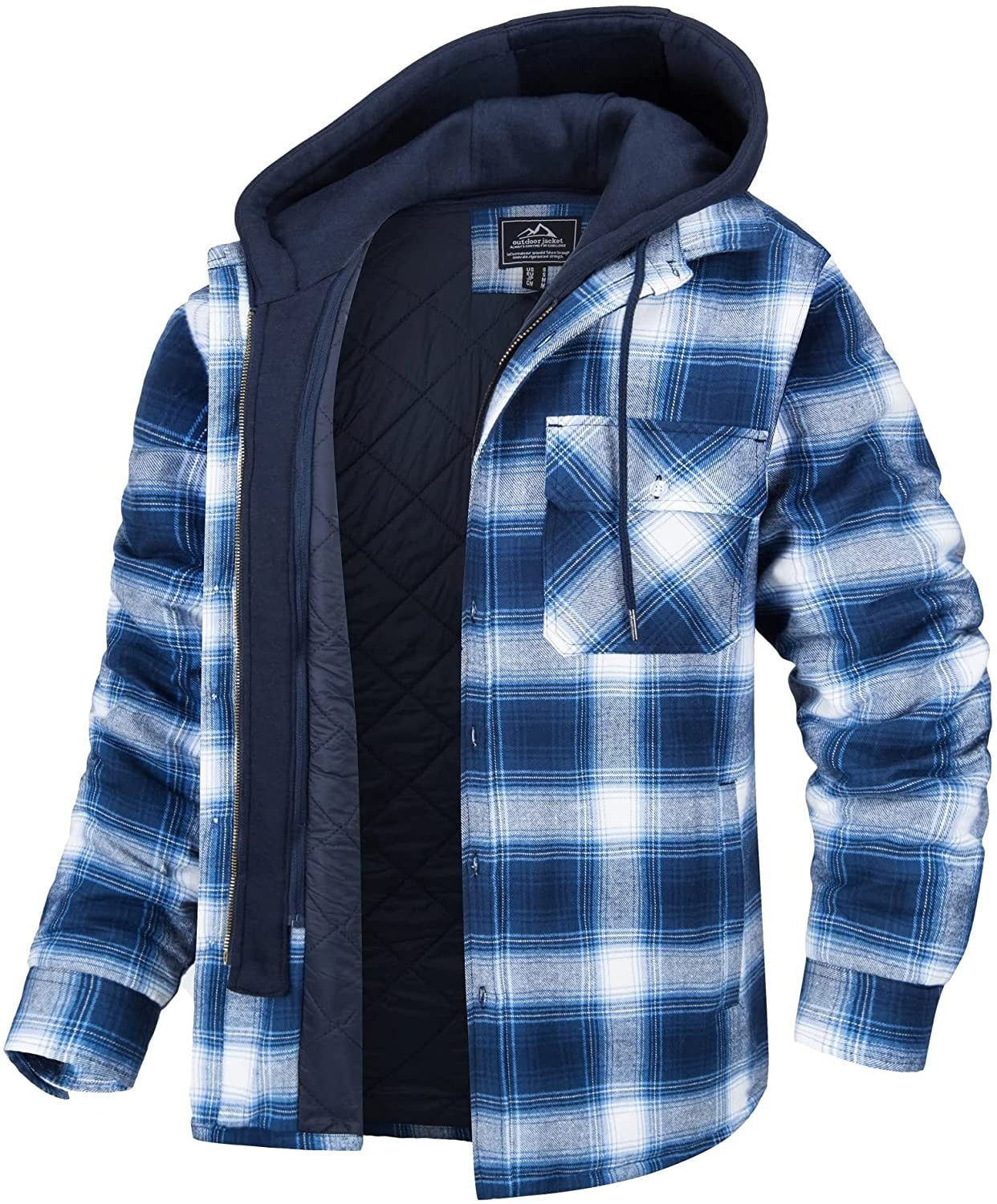 Jared Plaid Jacket Men – Warm Lining & Hood for a Trendy Spring Look