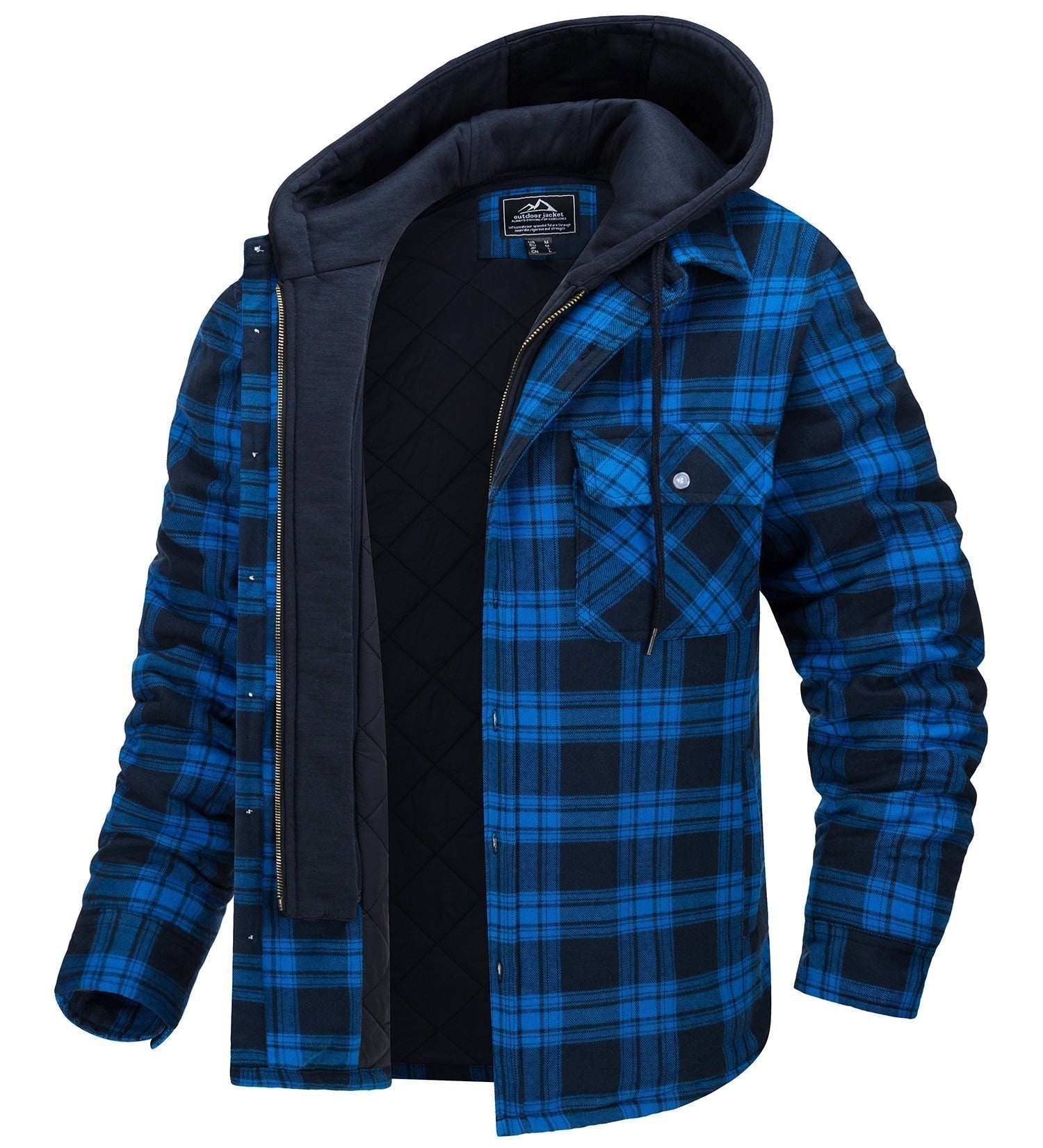 Jared Plaid Jacket Men – Warm Lining & Hood for a Trendy Spring Look