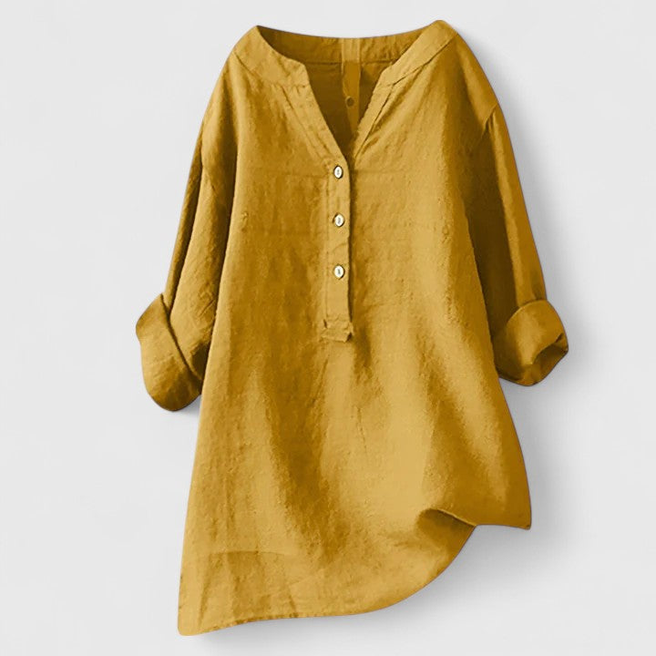 Button Front Elegant Button-Front Shirt – Lightweight Feel & Flattering Silhouette