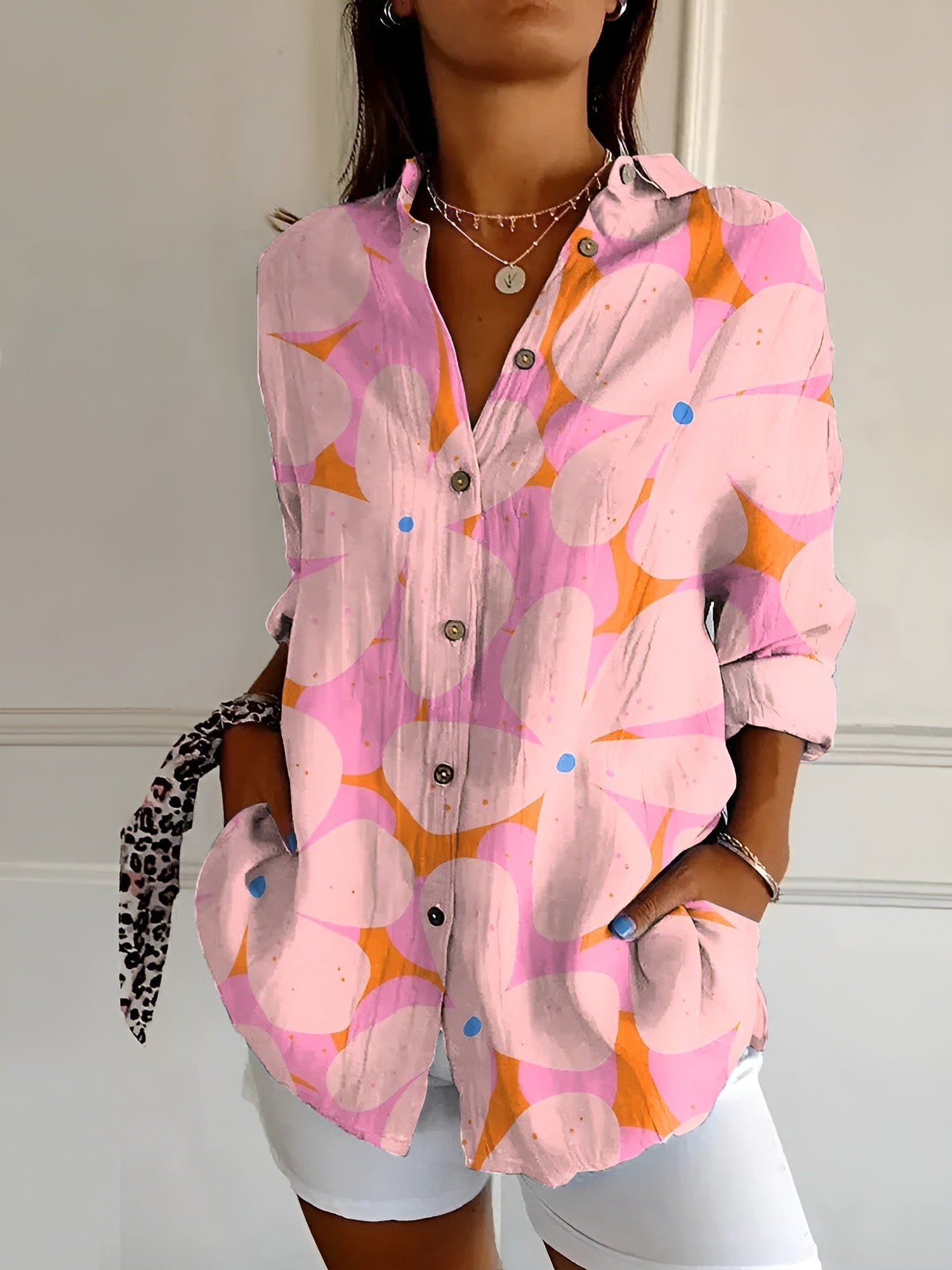 Haven Blouse Femme Chic – Elegant Long Sleeve Blouse for Daily Wear or Office