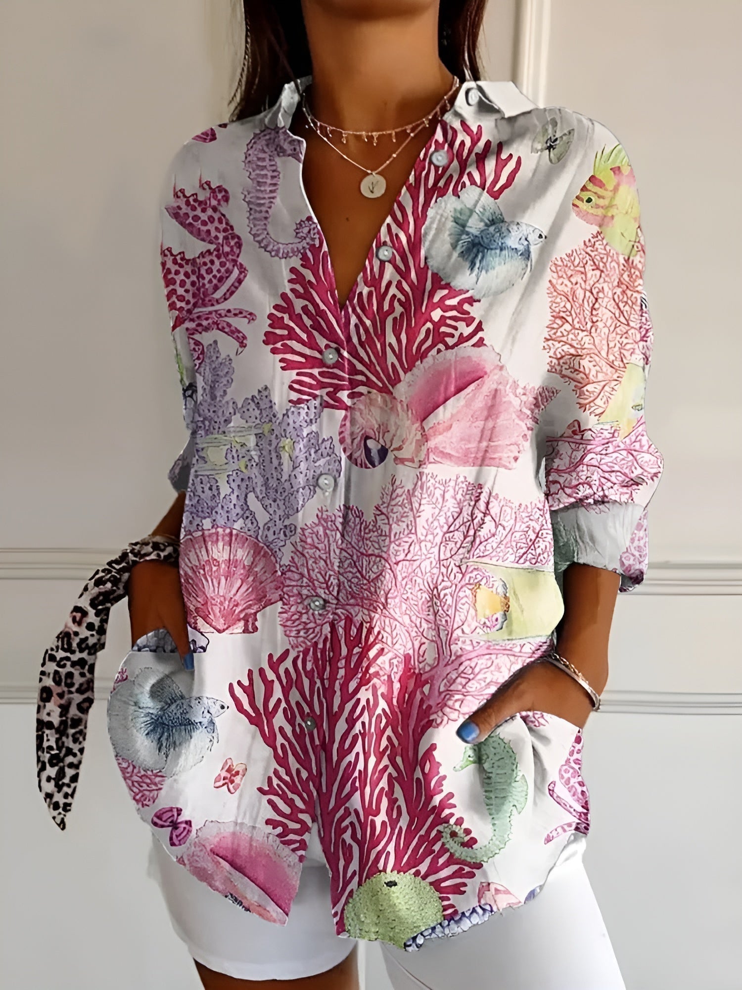 Haven Blouse Femme Chic – Elegant Long Sleeve Blouse for Daily Wear or Office