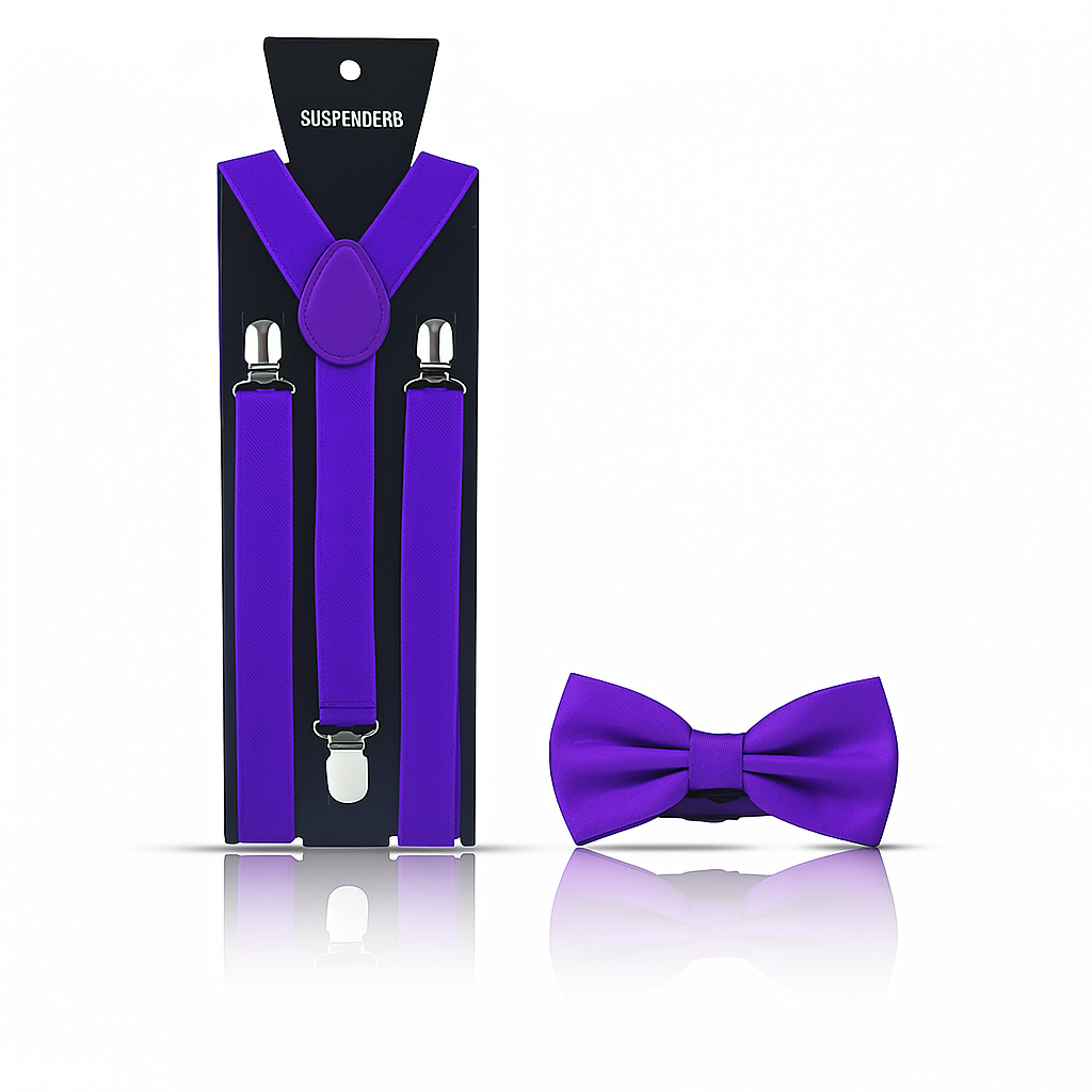 Men’s Bow Tie & Suspenders Set – Formal Adjustable Style