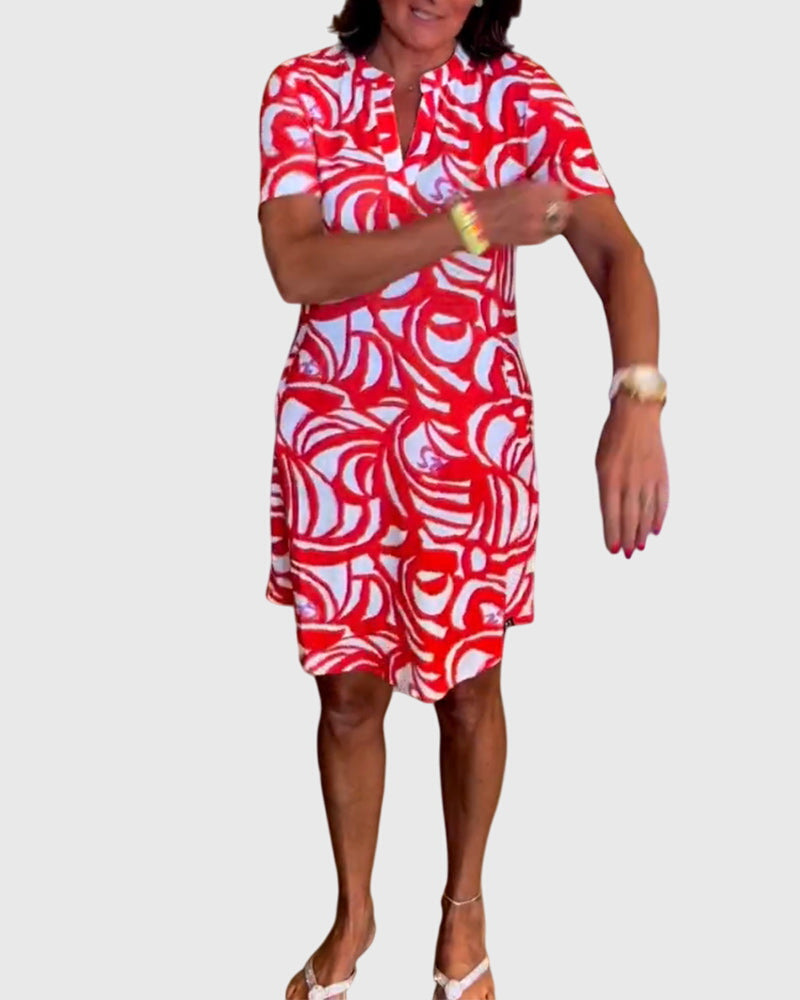 Short Sleeve A-Line Dress – Flattering Silhouette & All-Day Comfort