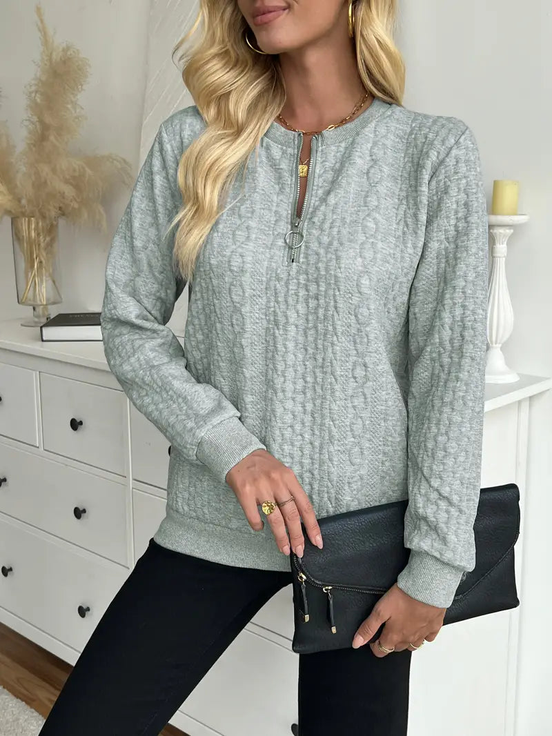 Margaux Sweat Woman Winter – Comfortable Knitted Zip-up Sweater with Elegant Design