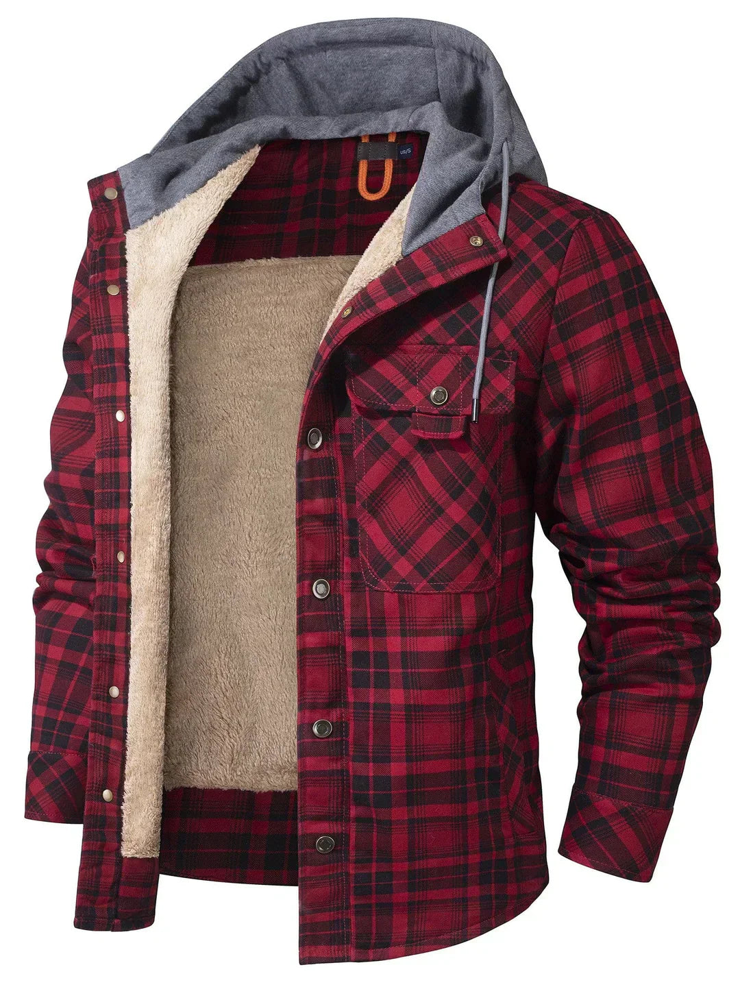 Kyle Men's Plaid Jacket – Warm, Elegant with Adjustable Hood & Comfortable Lining