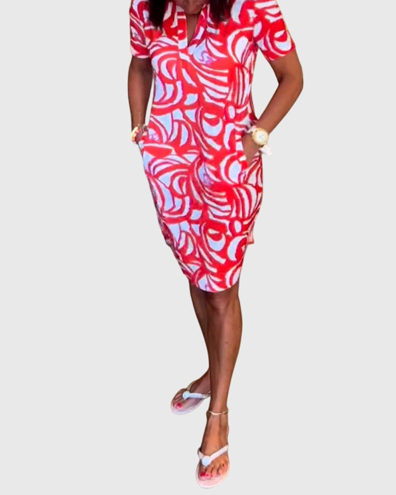 Short Sleeve A-Line Dress – Flattering Silhouette & All-Day Comfort