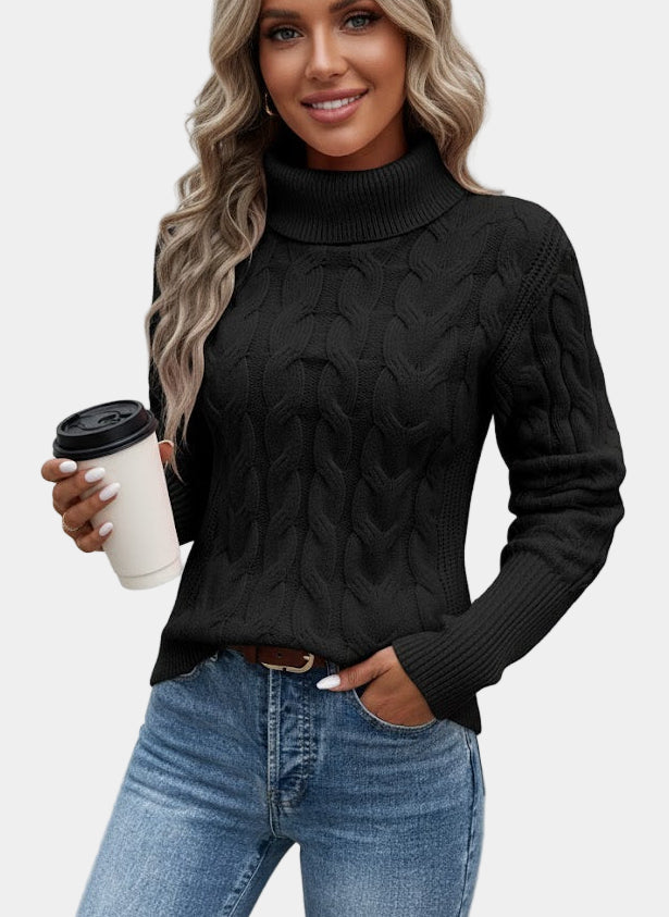 Chelsey Women's Cable Knit Sweater – Warm Elegant Knit with Classic Pattern