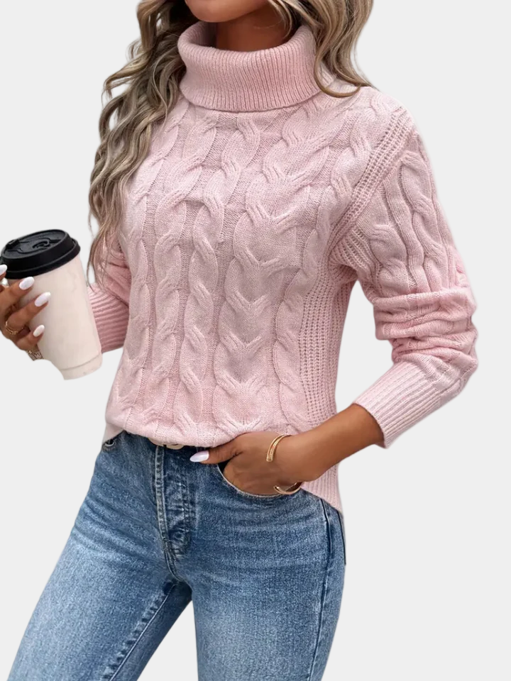 Chelsey Women's Cable Knit Sweater – Warm Elegant Knit with Classic Pattern