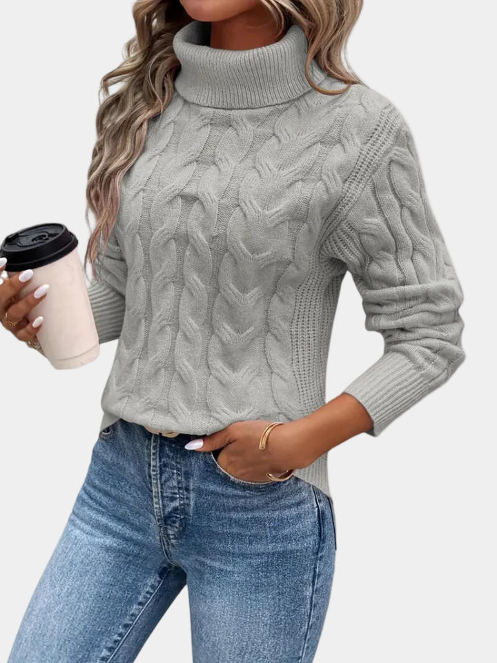 Chelsey Women's Cable Knit Sweater – Warm Elegant Knit with Classic Pattern