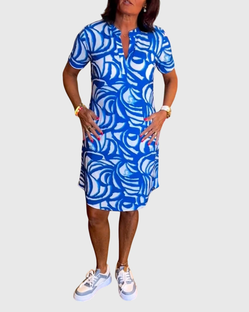 Short Sleeve A-Line Dress – Flattering Silhouette & All-Day Comfort