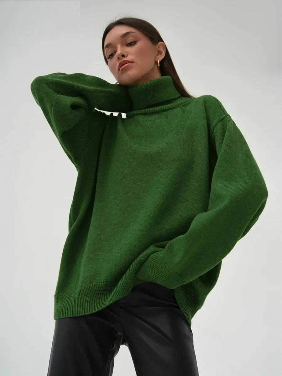 Elise Oversized Turtleneck Sweater for Women – Soft and Warm Knit Sweater with Timeless Style