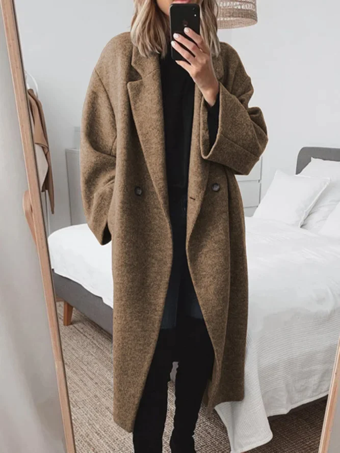 Celia Wool Blend Women's Coat – Long, Elegant & Modern Oversized Fit