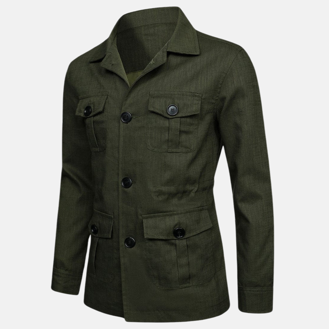 Vince Elegant Men's Jacket – Classic Style with Multiple Pockets & Button Closure