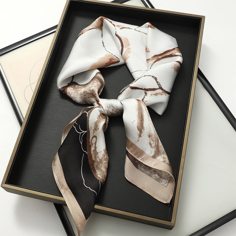 Monochrome Patterned Square Scarf – Classic Twist for Modern Styling
