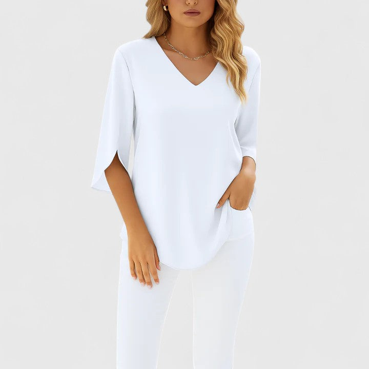 V-Neck Summer Women's Top – Flattering Silhouette