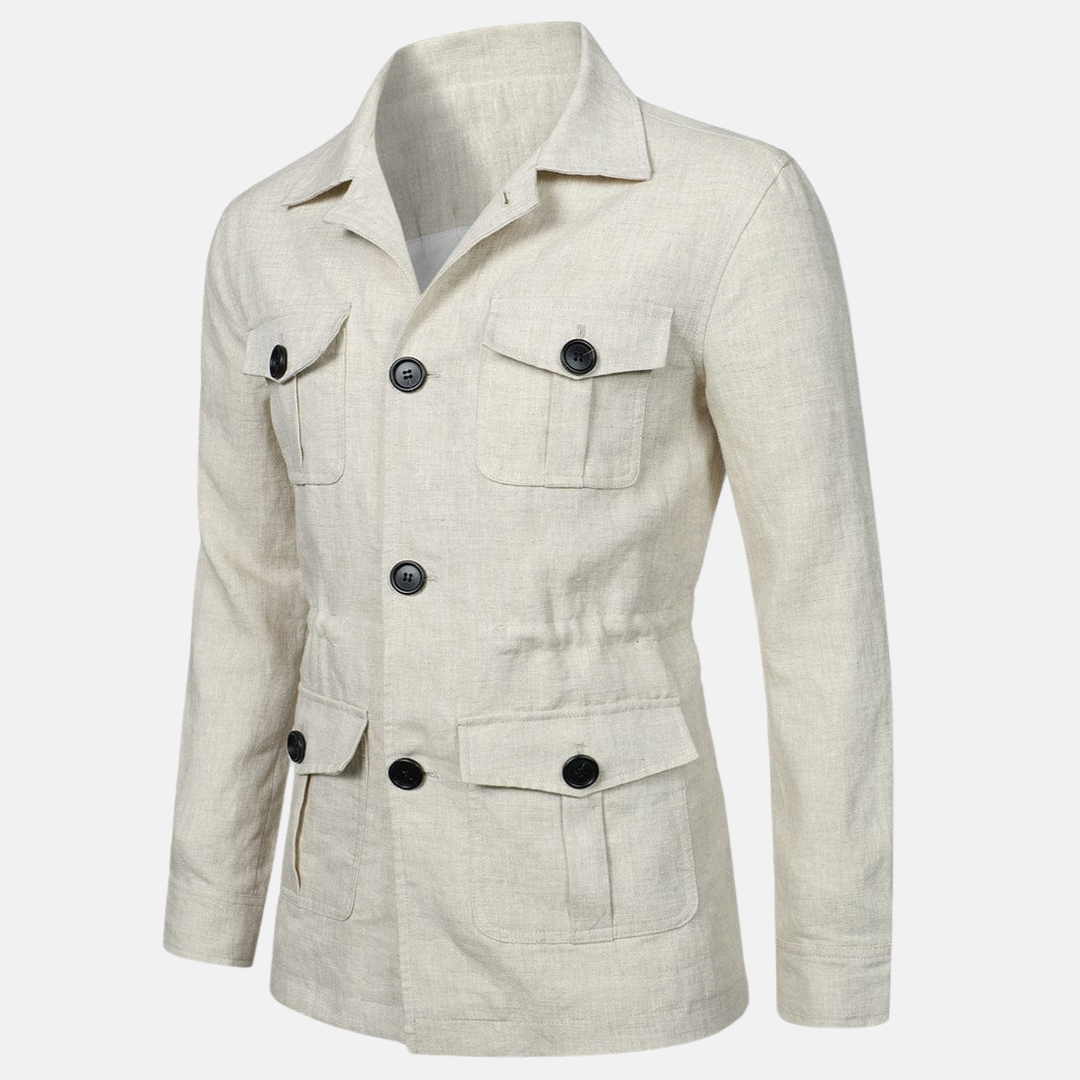 Vince Elegant Men's Jacket – Classic Style with Multiple Pockets & Button Closure