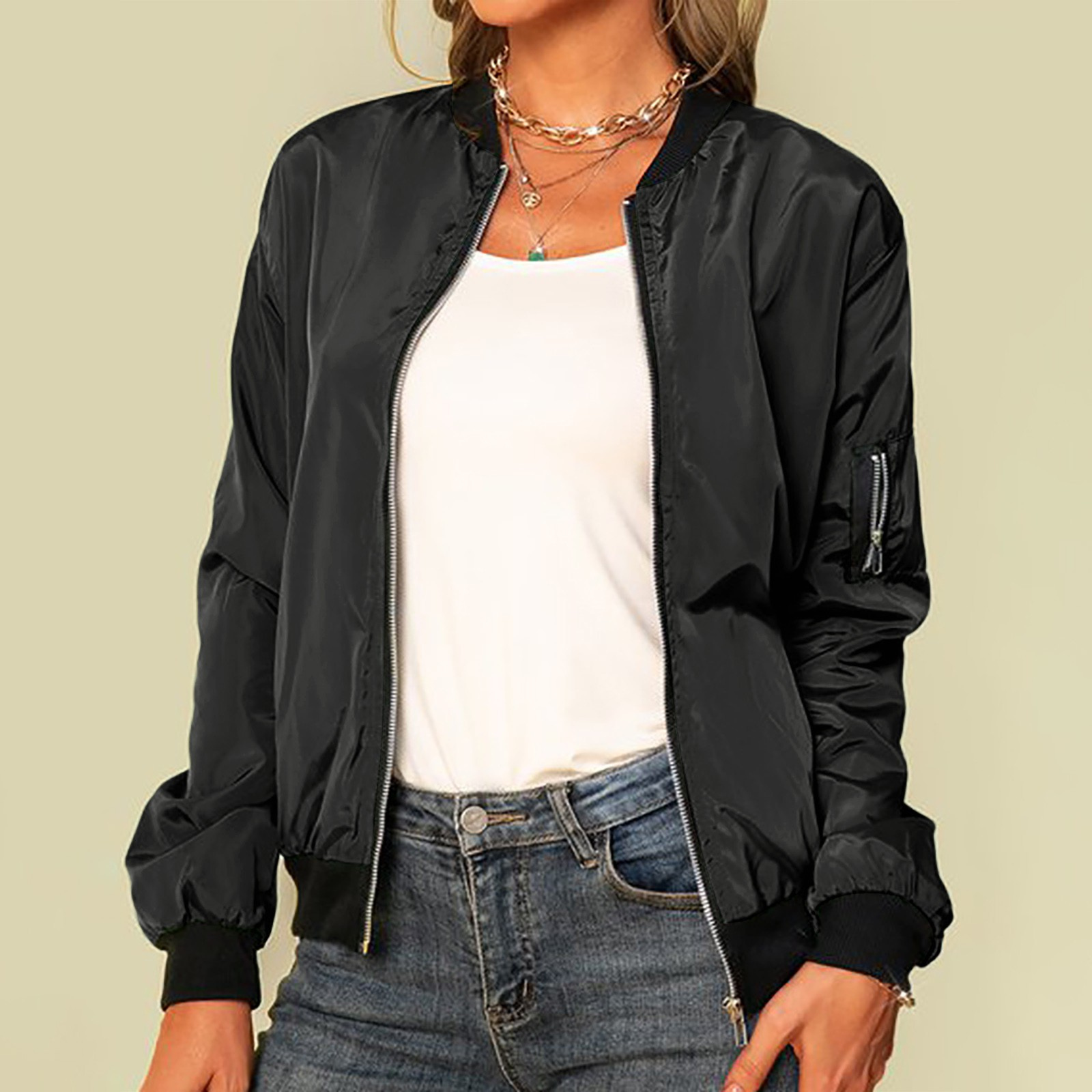 Ailany Blouson Bomber Woman – Light Jacket with Zipper & Modern Style