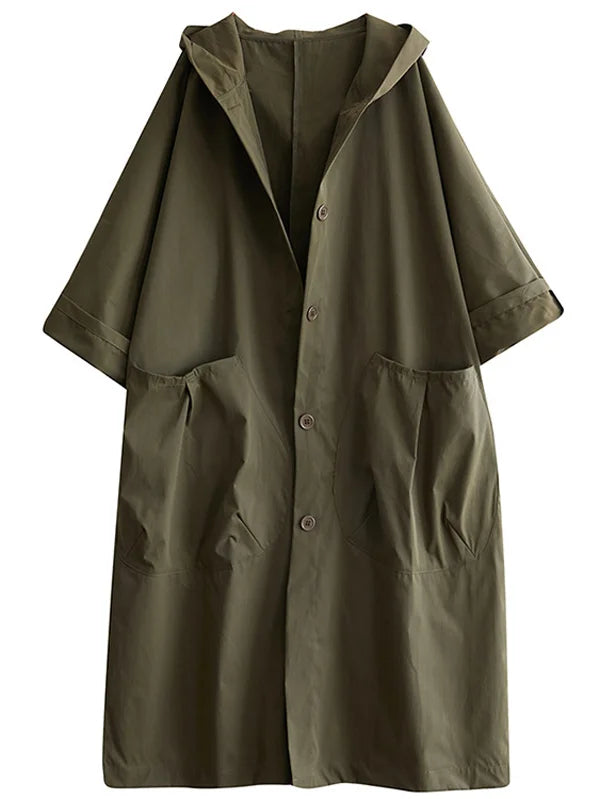 Selena Trenchcoat Femme – Long Jacket with Hood & Elegant Cut for Rainy Weather