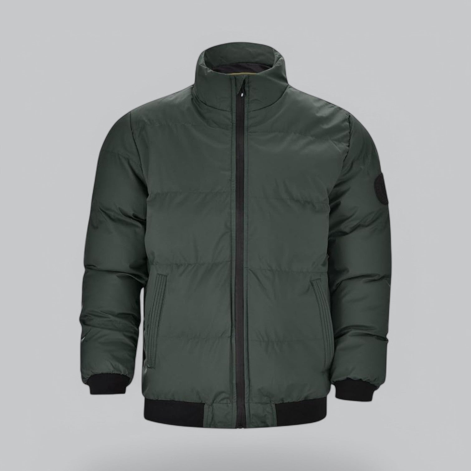 Zairyx Minimalist Men's Puffer Jacket – Lightweight Down Jacket with Stand-Up Collar and Zip