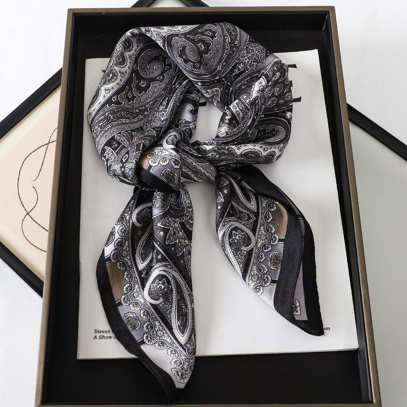 Monochrome Patterned Square Scarf – Classic Twist for Modern Styling