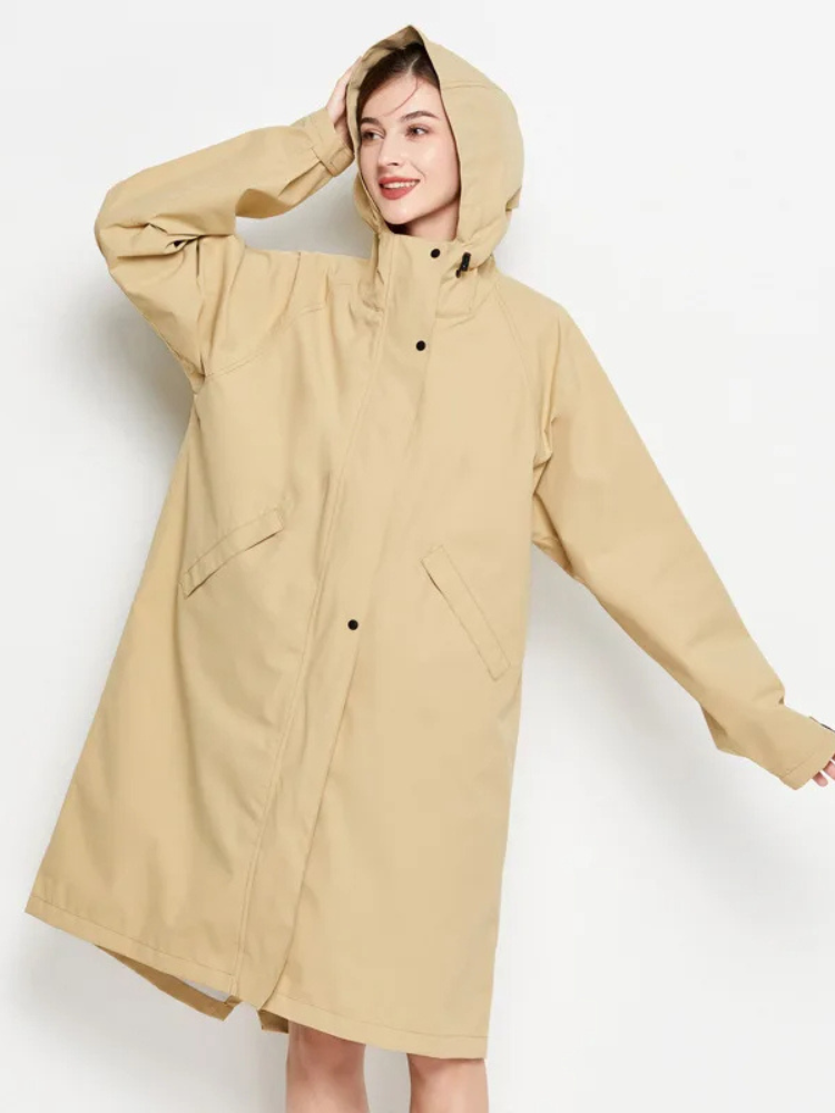 Malia Women's Waterproof Jacket – Lightweight Windbreaker with Adjustable Hood & Practical Pockets