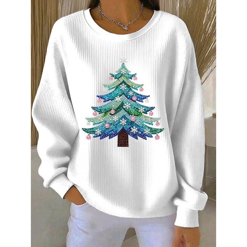 Ann - White Glitter Christmas Tree Sweater
