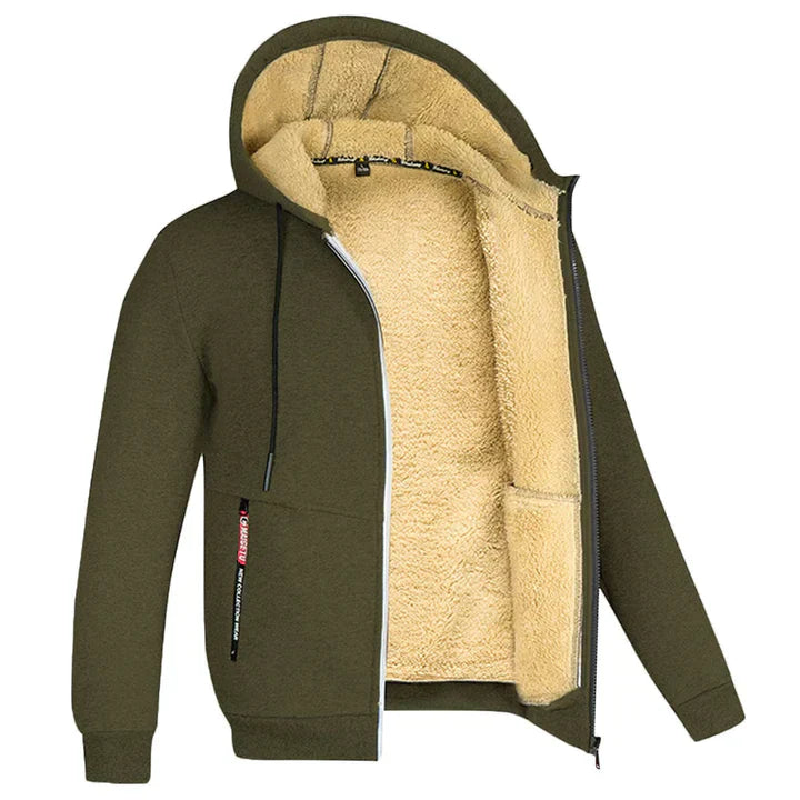 Zedrick Men's Zip-Up Hoodie – Warm Lined Sweatshirt with Comfortable Hood