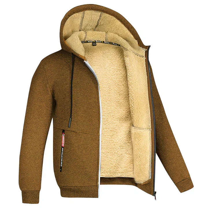 Zedrick Men's Zip-Up Hoodie – Warm Lined Sweatshirt with Comfortable Hood