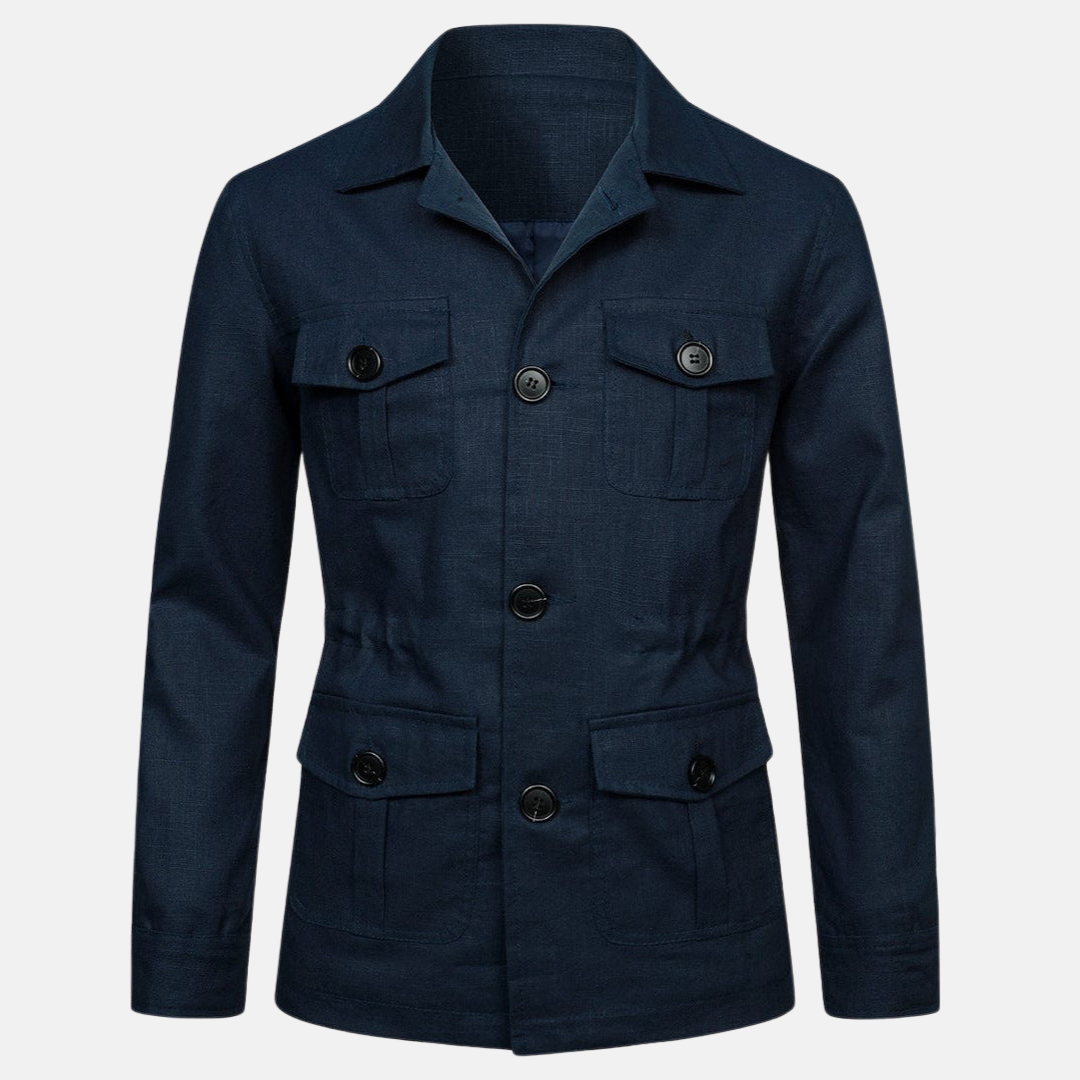 Vince Elegant Men's Jacket – Classic Style with Multiple Pockets & Button Closure