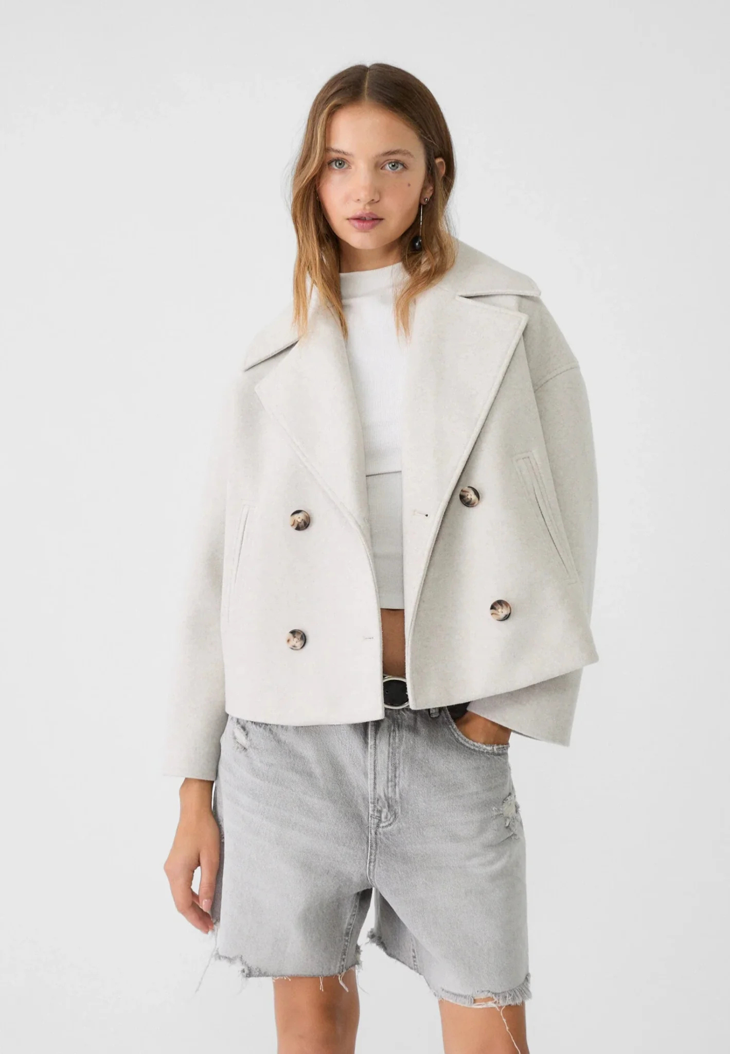 Eloise Cropped Jacket Woman – Elegant Tailored Cut with Pointed Lapels & Double-Breasted Closure