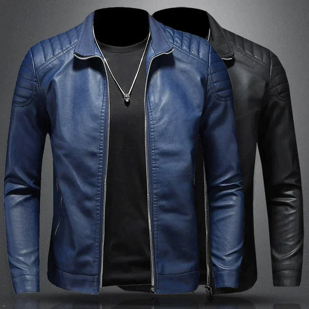 Lance Men's Leather Jacket – Elegant, Comfortable with Regular Fit & Zipper Closure