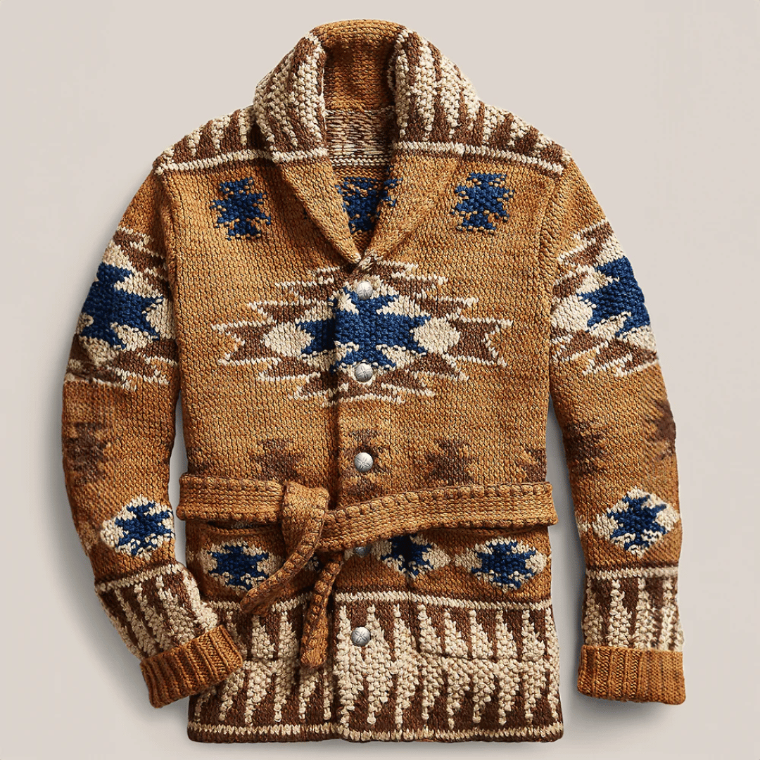 Arman Cardigan Homme – Jacquard Sweater in Soft Knit & Classic Style of the American West