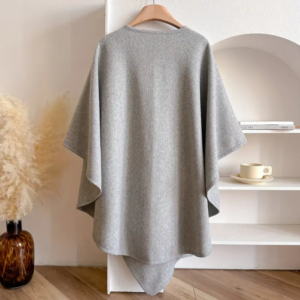 Vivian Cape Coat Woman – Elegant Winter Poncho Windbreaker in Soft & Warm Microfibers