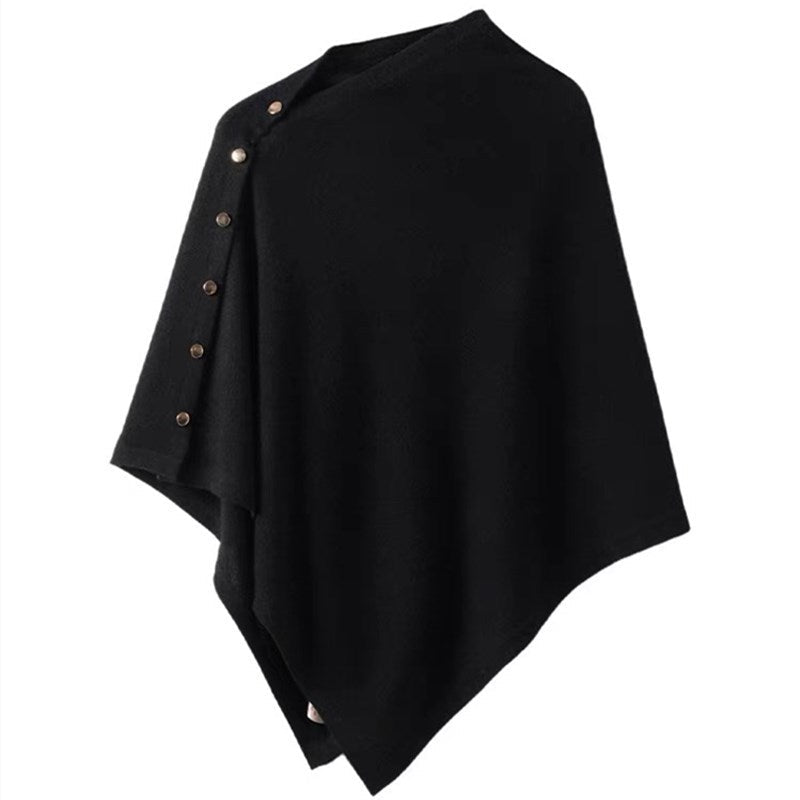 Ivora Femme Poncho – Elegant Scarf Poncho in Soft Fabric with Button Closure
