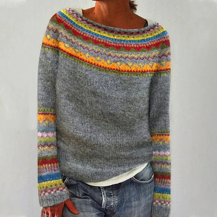 Maria Pull Woman – Autumn Retro Comfortable & Elegant Knit with Long Sleeves