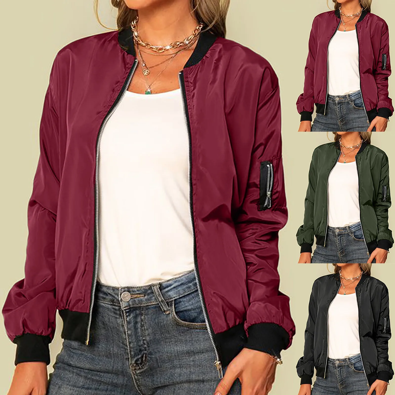 Ailany Blouson Bomber Woman – Light Jacket with Zipper & Modern Style