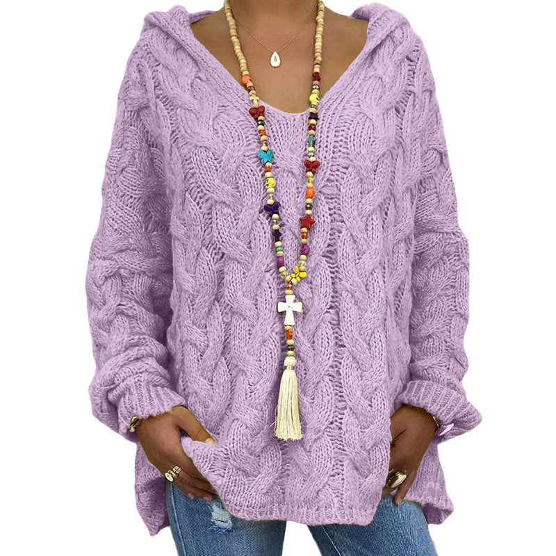 Ophelia Twisted Knit Sweater Woman – Warm Knit, Loose Fit & Elegant Casual Style