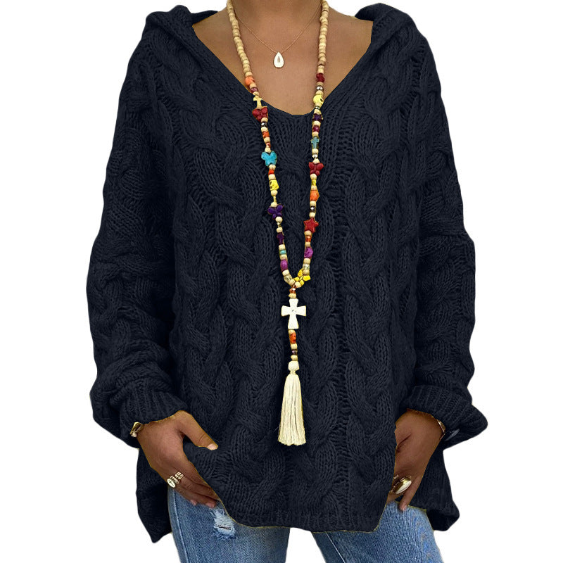 Ophelia Twisted Knit Sweater Woman – Warm Knit, Loose Fit & Elegant Casual Style