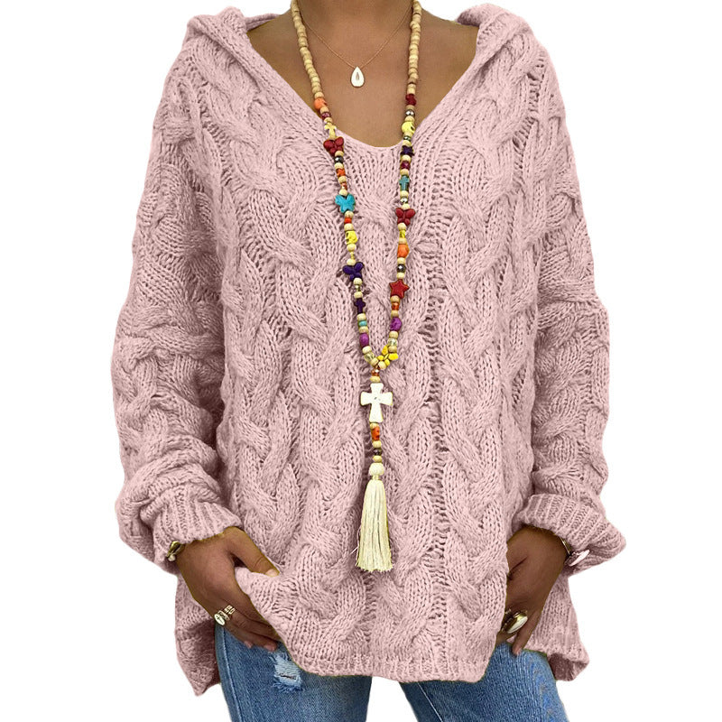 Ophelia Twisted Knit Sweater Woman – Warm Knit, Loose Fit & Elegant Casual Style