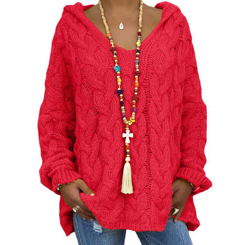 Ophelia Twisted Knit Sweater Woman – Warm Knit, Loose Fit & Elegant Casual Style