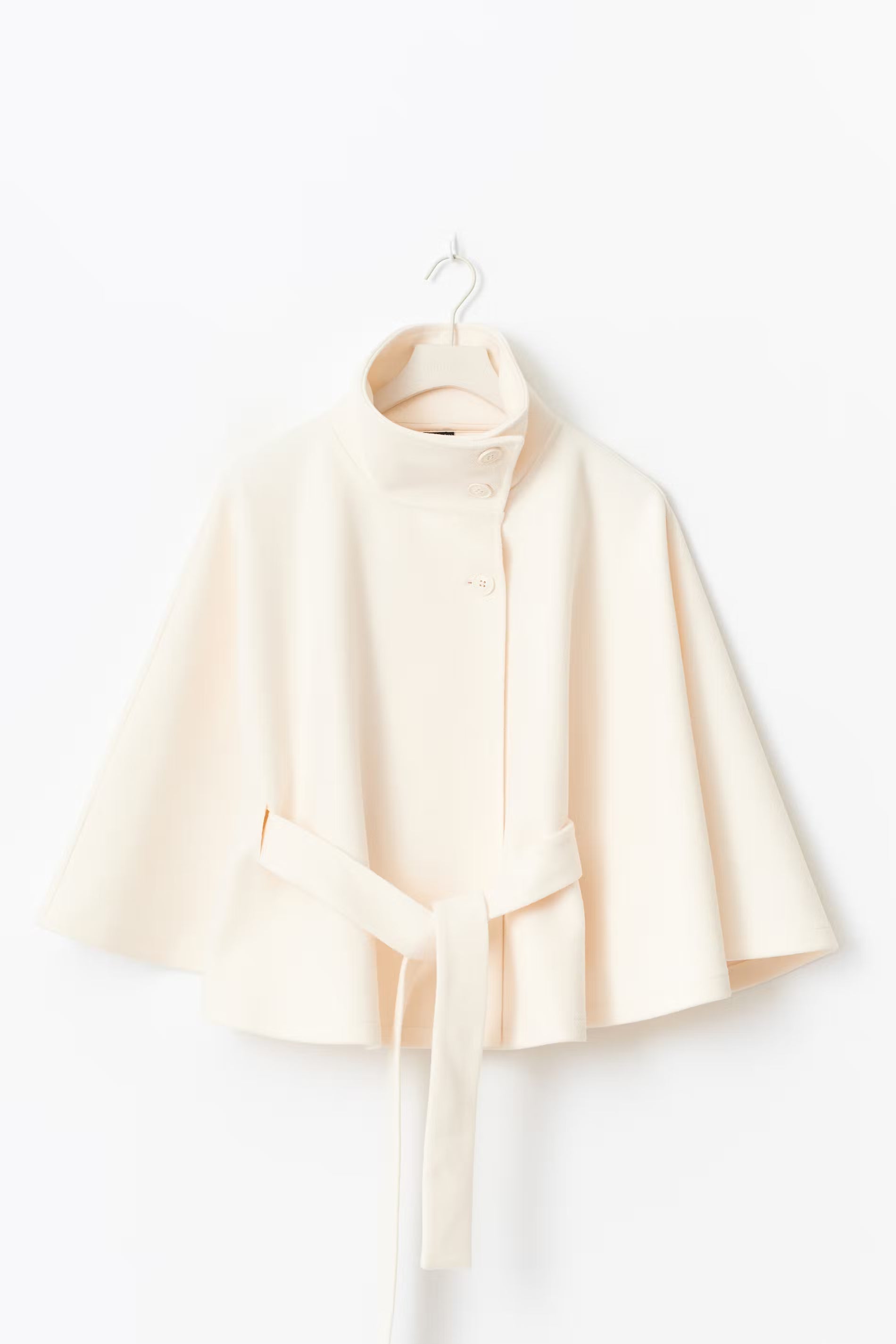 Ivanna Wool Coat Woman – Elegant High Collar with Removable Belt & Casual Cut