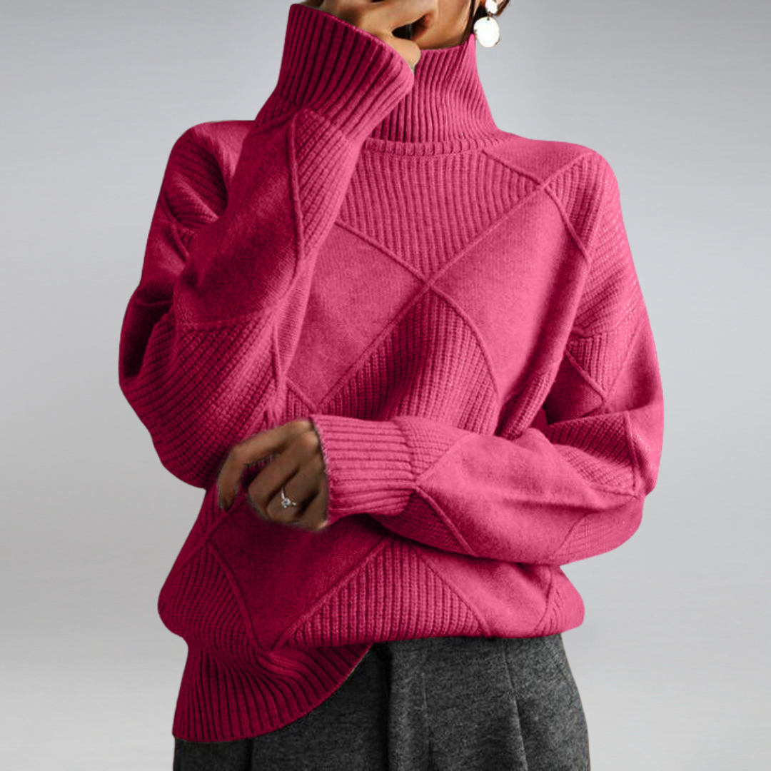 Penelope Pull Femme – Elegant & Soft Turtleneck Cashmere Sweater for Winter Comfort