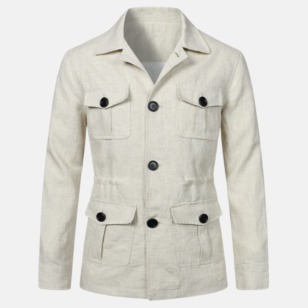 Vince Elegant Men's Jacket – Classic Style with Multiple Pockets & Button Closure