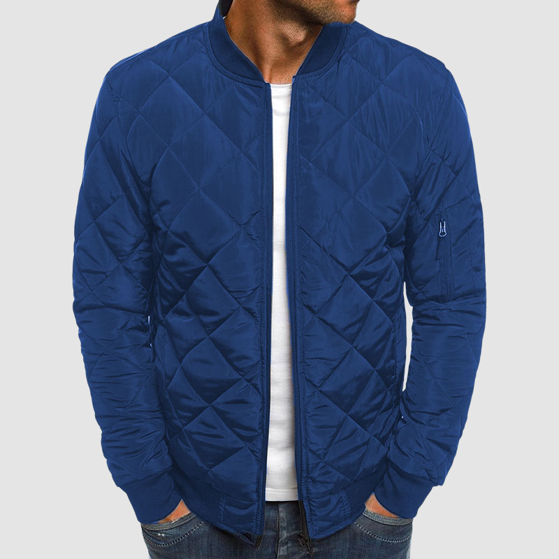 Benedict Quilted Jacket for Men – Lightweight with diamond pattern, zip closure and pockets