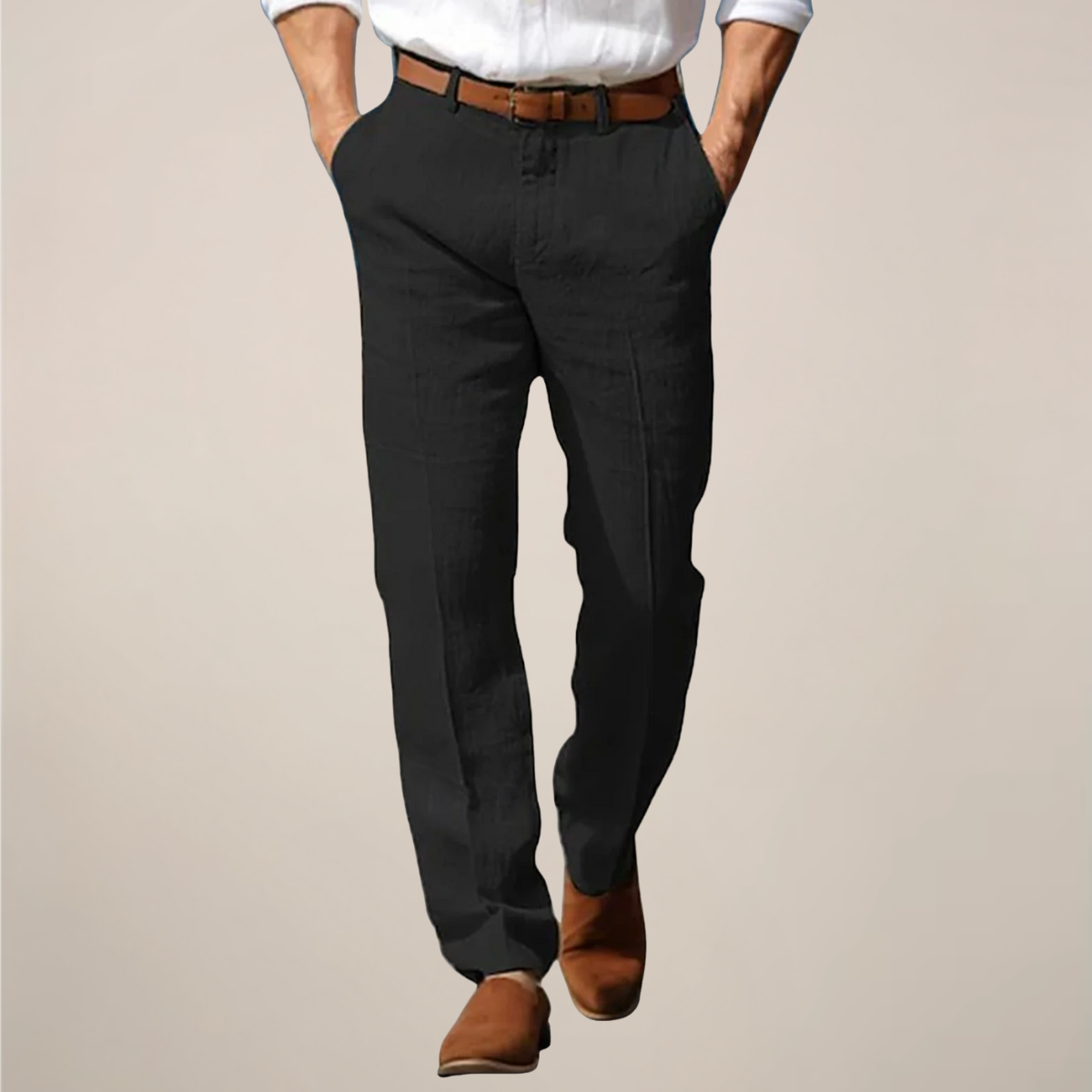 Men’s Lightweight Straight-Leg Trousers – Breathable Summer Smart-Casual Pants
