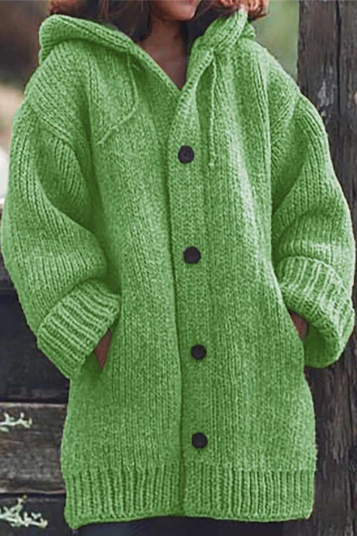 Lylia Long Vest for Women – Soft Knit with Hood & Elegant Comfortable Style