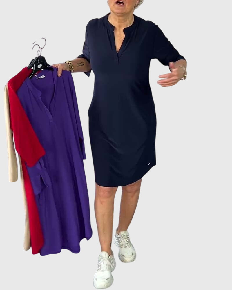 V-Neck Dress – Breathable Fabric & Comfort Stretch Fit