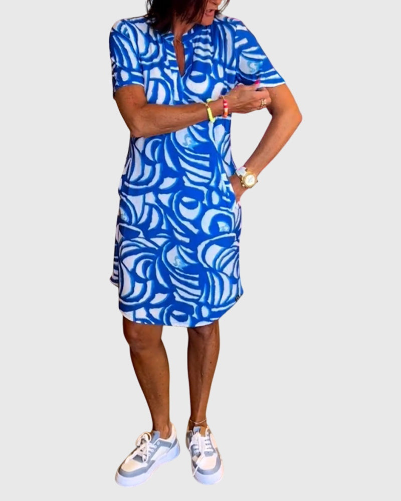 Short Sleeve A-Line Dress – Flattering Silhouette & All-Day Comfort